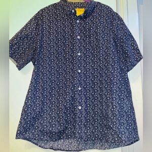 Descendant of thieves by dres ladro navy paisley print button down XL